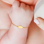 Braccialetto personalizzato in argento sterling con nome inciso Fiore di nascita Baby Shower Regalo di compleanno per neonati e bambini