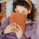 Personalised Birth Flower Initial Name PU Leather A5 Sketchbook Notebook Cover with Storage Pocket Birthday Gift for Artists Painters Students