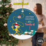 Henkilökohtainen Joulupukin hattu pitkähäntäinen Marsupilami joulukoriste nimellä Joululahja perheelle ystäville | Callie × Marsupilami®