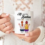 Personalized Me and My Besties Cartoon Character 11 oz 15 oz Ceramic Mug with Name Daily Use Birthday Anniversary Gift for Besties