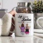 Personalized Me and My Besties Cartoon Character 11 oz 15 oz Ceramic Mug with Name Daily Use Birthday Anniversary Gift for Besties