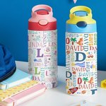 Bouteille d'eau isotherme 12 oz avec nom pour usage quotidien, cadeau d'anniversaire et de Noël pour les enfants et les tout-petits.
