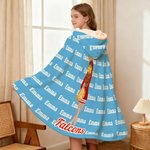 Personalized Cartoon Cheerleading Girl's Back Soft Hooded Blanket with Name and Team Name Game Day Senior Night Team Gift for Cheerleaders