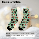 Gepersonaliseerde Multicolor 1-4 Gezichtsfoto's Comfortabele Mid-Calf Sokken met Naam Dagelijks Gebruik Verjaardagscadeau voor Familie Vrienden