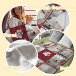 Personalisierte Decke im Fotocollage-Design mit Pfotenmuster und Namen Geburtstagsgeschenk für Tierliebhaber
