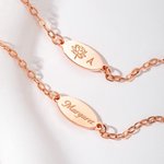 Braccialetto personalizzato in argento sterling con nome inciso Fiore di nascita Baby Shower Regalo di compleanno per neonati e bambini