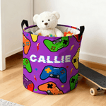 Personalized Gamepad Waterproof Laundry Basket with Handle and Name Bedroom Laundry Room Birthday Gift for Boy Kid Game Lover
