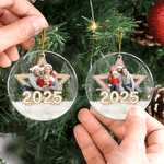 Henkilökohtainen valokuva Star joulukuusi akryyli koriste kanssa vuoden koti ja puu koristelu joululahja perheen ystävä