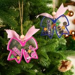 Personalizado en forma de arco de Navidad Shake Ornamento con Nombre Home Tree Decor Regalo de Navidad para Cheerleaders Entrenadores
