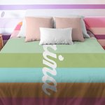 Manta suave personalizada con rayas clásicas y colores vibrantes con nombre decoración para el hogar regalo de cumpleaños para familia y amigos