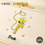 Personalized Long-Tailed Leopard Marsupilami PU Leather Makeup Bag with Name Multi-Compartment Birthday Gift for Friends | Callie × Marsupilami®