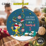 Henkilökohtainen Joulupukin hattu pitkähäntäinen Marsupilami joulukoriste nimellä Joululahja perheelle ystäville | Callie × Marsupilami®