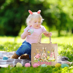 Personalisierte Ostern Peter Rabbit Large-Capacity Jute Tote Tasche mit Namen Ostern Geschenk für Jungen Mädchen Kinder