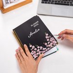 Personalised Birth Flower 2026 Planner Spiral A5 Notebook with Name and Weekly Monthly Planner Pages Birthday Gift for Family Friends