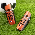 Protège-tibias Durable Personnalisés avec Nom Numéro et Logo de l'Épique Cadeau Anniversaire pour Amis Famille Amateur de Football