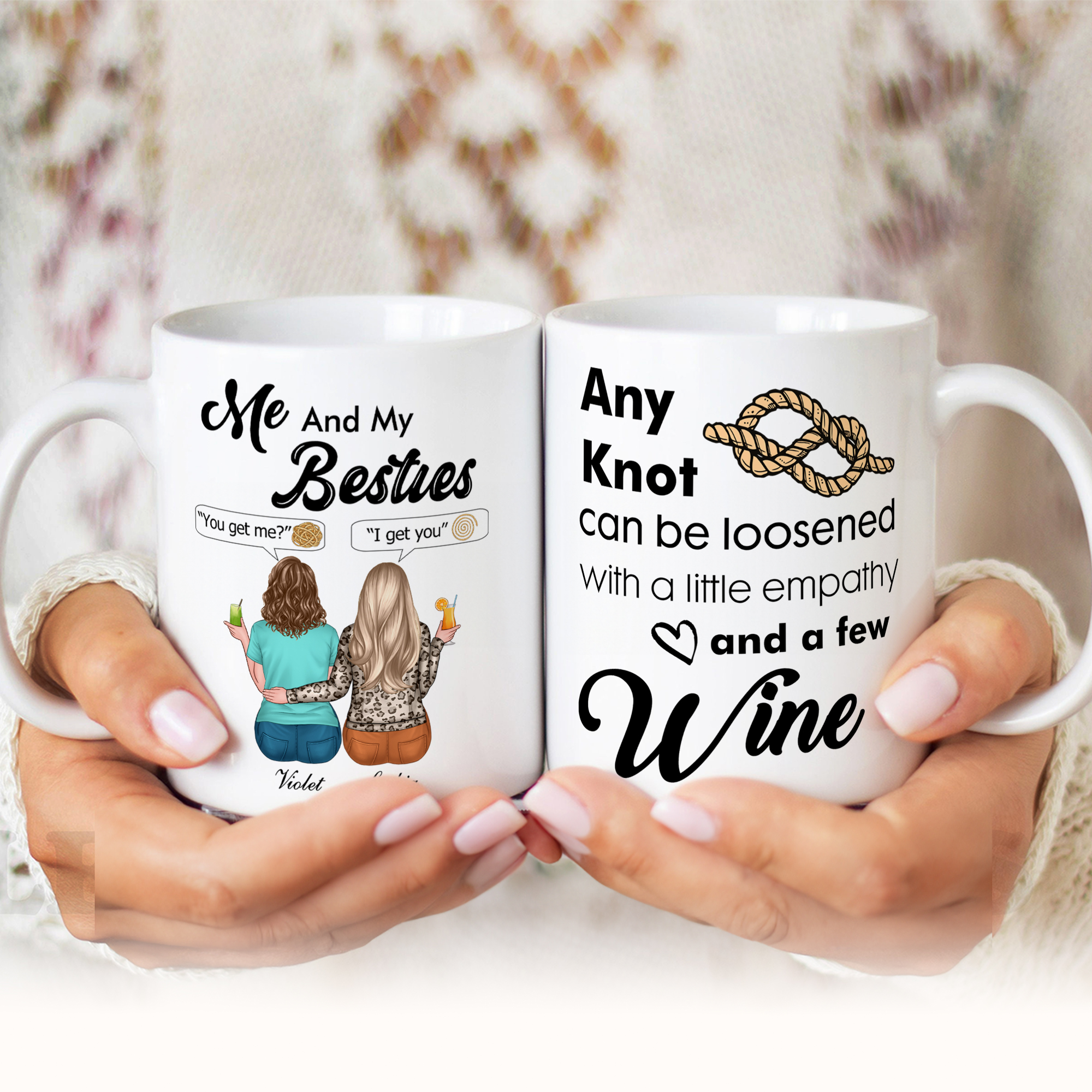 Tasse en céramique personnalisée avec nom pour une utilisation quotidienne, un anniversaire ou une fête pour les amies.