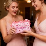 Personalised Flower Embroidery Name Makeup Bag Birthday Wedding Gift for Bridesmaids Friends