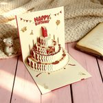 Jordgubbslagertårta Pop-Up födelsedagskort