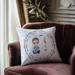 Henkilökohtainen Syntymä Kukka Raamattu Sarjakuvahahmo Hahmo heittää tyynyn kansi nimi ja teksti Home Decor joulu syntymäpäivä lahja kristittyjen perheiden