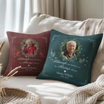Personalized Holly Photo Cardinal Butterfly Design Soft Throw Pillow Cover with Name and Year Home Decor Memorial Gift for Family