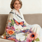 Personalised Butterfly Floral Soft Throw Blanket with Name and Initial and Year Home Decor Retirement Gift for Women Retirees