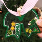 Personalizado en forma de arco de Navidad Shake Ornamento con Nombre Home Tree Decor Regalo de Navidad para Cheerleaders Entrenadores
