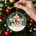 Henkilökohtainen valokuva Star joulukuusi akryyli koriste kanssa vuoden koti ja puu koristelu joululahja perheen ystävä