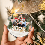 Henkilökohtainen valokuva Star joulukuusi akryyli koriste kanssa vuoden koti ja puu koristelu joululahja perheen ystävä