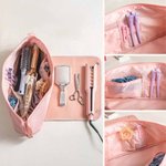 Personalisierte elegante Mädchen Frisur Geburt Blume Multi-Compartments Haar Styling Tool Pouch mit Namen Geburtstag Geschenk für Frauen Friseure
