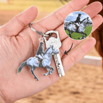 Personalized Horse Riding Photo Acrylic Keychain Ornament Home Decor Christmas Birthday Gift for Equestrian Enthusiasts