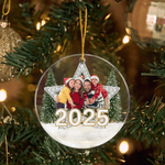 Henkilökohtainen valokuva Star joulukuusi akryyli koriste kanssa vuoden koti ja puu koristelu joululahja perheen ystävä