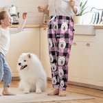 Personalisierte Karierte Avatar Haustier-Porträt Pyjama-Hose mit Namen Kordelzug Weihnachten Geburtstag Geschenk für Kinder Erwachsene Tierliebhaber