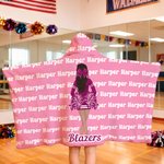 Personalized Cartoon Cheerleading Girl's Back Soft Hooded Blanket with Name and Team Name Game Day Senior Night Team Gift for Cheerleaders