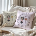 Henkilökohtainen Syntymä Kukka Raamattu Sarjakuvahahmo Hahmo heittää tyynyn kansi nimi ja teksti Home Decor joulu syntymäpäivä lahja kristittyjen perheiden