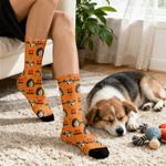 Gepersonaliseerde Multicolor 1-4 Gezichtsfoto's Comfortabele Mid-Calf Sokken met Naam Dagelijks Gebruik Verjaardagscadeau voor Familie Vrienden