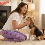 Personalized Photo Kiss Heart Long Pajama Pants with Name and Drawstring Christmas Birthday Gift for Kid Women Men Pet Lovers