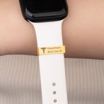 Personalised Medical Cross Stethoscope Caduceus Medical Alert ID Tag for Watch Band with Engraved Text Emergency Contact Gift for Diabetes Allergy