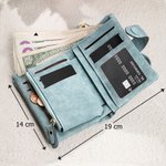 Cartera de cuero PU personalizada con nombre flores y mariposas en acuarela regalo de cumpleaños para mujeres y niñas