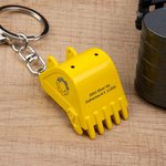 Personalized Excavator Bucket Gear Portable Keychain with Engraved Text Construction Site Daily Use Birthday Gift for Engineers Workers