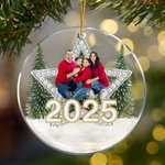 Henkilökohtainen valokuva Star joulukuusi akryyli koriste kanssa vuoden koti ja puu koristelu joululahja perheen ystävä