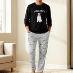 Personalisierter Schlafanzug mit Haustier-Foto und Wunschtext weiches Pyjama Set Geburtstag Geschenk für Katzen- und Hundebesitzer Damen Herren