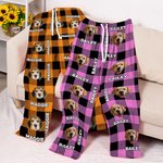 Henkilökohtainen ruudullinen Avatar Pet Portrait Pitkä Pajama housut nimi ja kiristysnauha joulu syntymäpäivälahja Kid aikuisille lemmikkieläinten ystäville