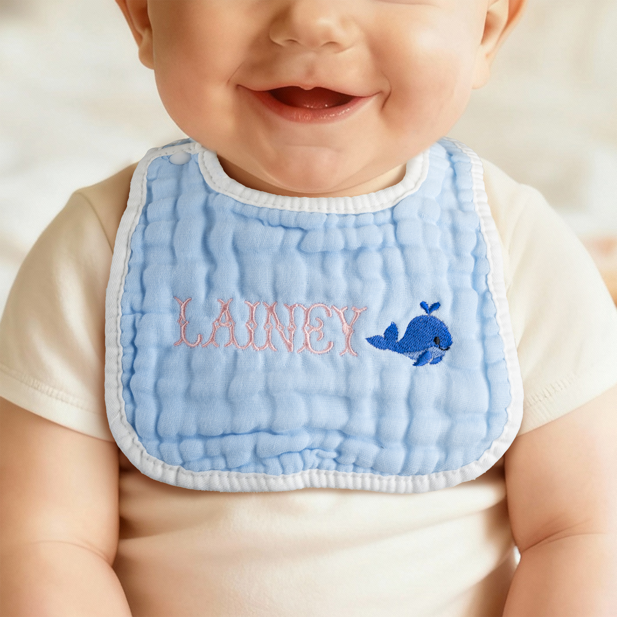 Broderie Personnalisée Fer à Cheval Coeur Bavoirs avec Nom Accessoire d'Alimentation Cadeau de Douceur pour Bébé Enfant