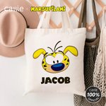 Personalised Cartoon Marsupilami Reusable Canvas Bag with Name Shopping Use Mother's Day Birthday Gift for Women | Callie × Marsupilami®
