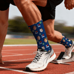 Gepersonaliseerde Multicolor 1-4 Gezichtsfoto's Comfortabele Mid-Calf Sokken met Naam Dagelijks Gebruik Verjaardagscadeau voor Familie Vrienden