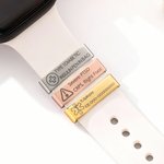 Personalised Medical Cross Stethoscope Caduceus Medical Alert ID Tag for Watch Band with Engraved Text Emergency Contact Gift for Diabetes Allergy