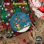 Henkilökohtainen Joulupukin hattu pitkähäntäinen Marsupilami joulukoriste nimellä Joululahja perheelle ystäville | Callie × Marsupilami®