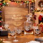 Personalized Christmas-Themed Whiskey Decanter with Engraved Name Daily Use Christmas Gift for Whiskey Lover