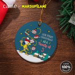 Henkilökohtainen Joulupukin hattu pitkähäntäinen Marsupilami joulukoriste nimellä Joululahja perheelle ystäville | Callie × Marsupilami®