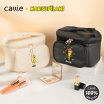 Personalized Long-Tailed Leopard Marsupilami PU Leather Makeup Bag with Name Multi-Compartment Birthday Gift for Friends | Callie × Marsupilami®